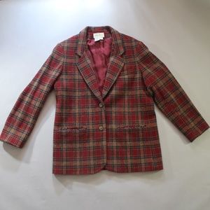 Eddie Bauer Vintage Wool Red Plaid Jacket
